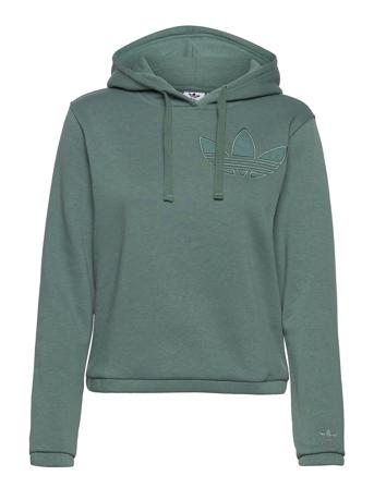 Trefoil Patch Hoodie W Hoodie Grön Adidas Originals