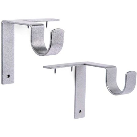 Justerbar gardinstång väggfäste krok, 2-pack, Silver