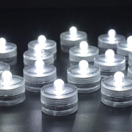 LED-lys T-lys Flammeløse Vanntette Batteridrevne Under Vann