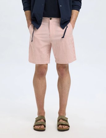 Selected Slhregular-Karl Seersucker Shorts - Red - S