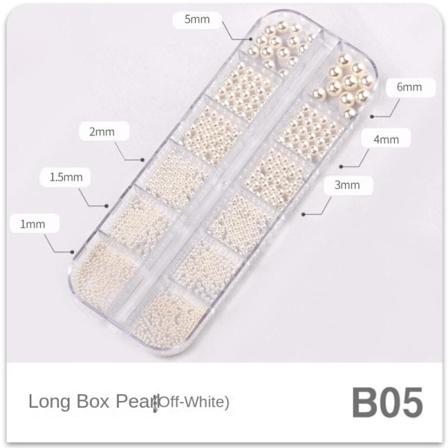 Negledekorationer til Nail Art Ribbon Ballet Sko Tredimensionel stålkugle Highlight Pearl B05