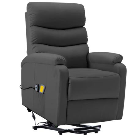 Vidaxl Massagefåtölj Med Uppresningsfunktion Antracit Konstläder Antracit