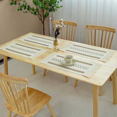 Sett med 4, 50x30 cm bohemstil, Brikker i flettet polypropylen L