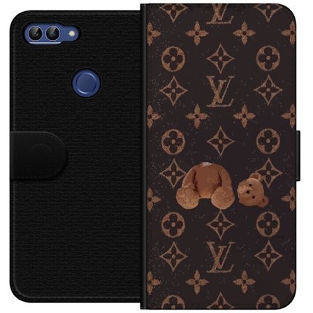 Yhteensopiva Lompakkokotelo Huawei Huawei P smart Ylellinen monogrammikuvio rikkinäisellä nalletaustalla pimeässä muotiestetiikassa