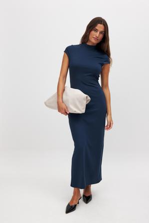 NA-KD Punto midiklänning - Jerseyklänningar - Navy - M (EU 38-40)
