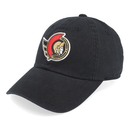 American Needle - NHL Zwart unconstructed Cap - Ottawa Senators Blue Line Black Dad Cap @ Hatstore