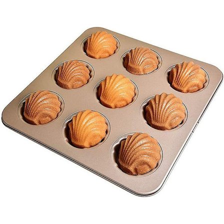 Madeleine Former For Baking 9 Hulrom Non-stick Kakeform For Baking Champagne Gull