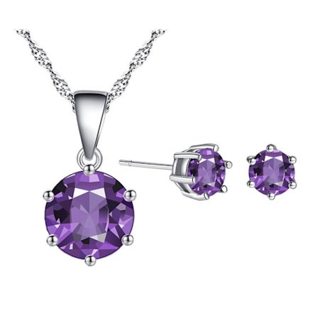 Zircon øredobber halskjede sett kjede halskjede øredobber LILLA