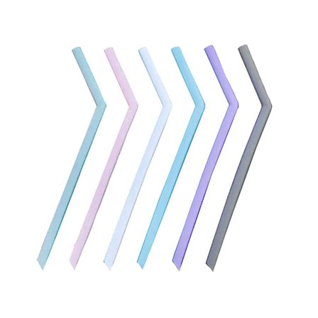 6-pack återanvändbara sugrör i silikon (sex färger)