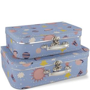 JOX 2-Pack Blue Planet Suitcases One Size - Storage - One size - Blue