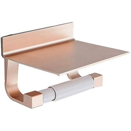 Toalettpappershållare med hylla - Roséguld