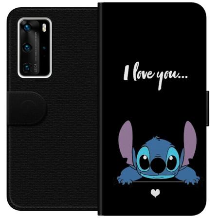 Huawei P40 Pro Tegnebogsetui Stitch Jeg Elsker Dig