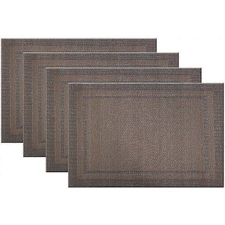 Bordsunderlägg Lätt att rengöra Plast Bordsunderlägg Tvättbart för köksbord Värmebeständiga Vävda Vinyl Bordsmattor 30x45 cm Set om 4
