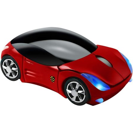 Trådløs mus, 2,4 GHz ergonomisk bilformet optisk spillmus med USB-mottaker, kul 3D-sportsdesign for PC bærbar datamaskin, ideell for Wo