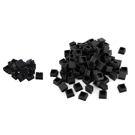 120 st Plast Rörinsatser Kvadratiska Slutlock Svart 20mm X 20mm & 25mm X 25mm