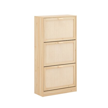 SoBuy puun väri kenkäkaappi kanssa 3 ovea 24x59.99x118.01cm, toiminnallinen FSR159-N