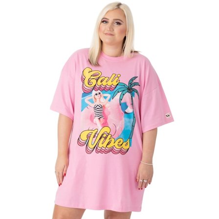 Barbie Dam/Kvinnor Cali Vibes Oversized T-Shirt Klänning M Pastell