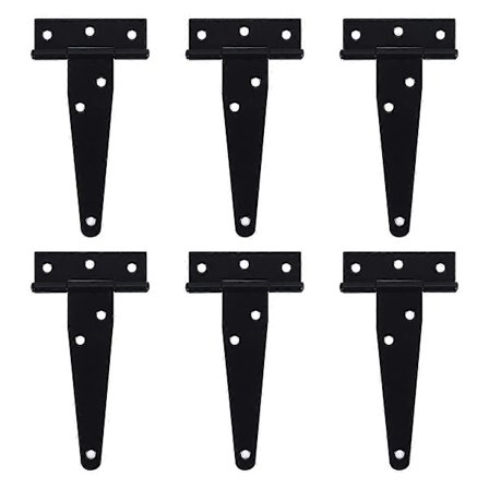 6 STK 4 Tommer -Stropphengsler Rustikke Port Stropp Hengsel Rustsikre Portdør Svarte Hengsler for, Gjerde og