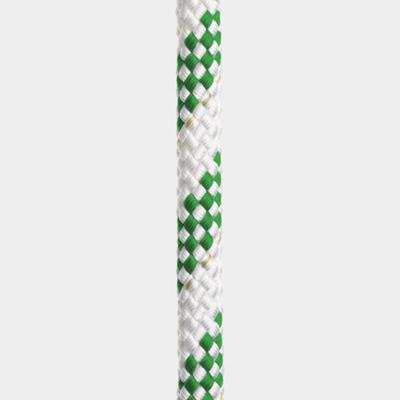 Rope by the metre Regatta Ropes Titanic, polyester HT core, 32-braided polyester cover, white/green, Ø12 mm