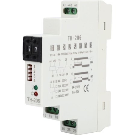 TH-206 220V Universal Høy Presisjon Syklisk Tidsforsinkelsesrelé for Mekaniske Automatiserte Kontrollsystemer