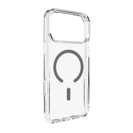 Puro Lite Mag TPU+PC-etui kompatibelt med MagSafe for iPhone 17 Pro - gjennomsiktig med grå ring