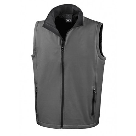 Result Core Printable Soft Shell Bodywarmer L Charcoal/Bla för män