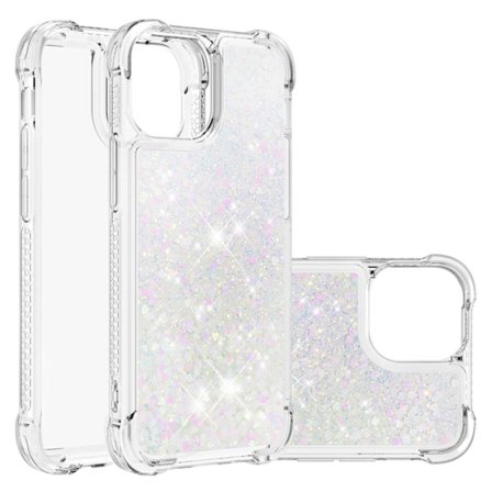 Glitter-kotelo iPhone 14 Pro Max -kotelolle, tytöille, bling-liukupinta, pehmeä TPU, kiiltävä, kimallus, kelluva, kaunis, glitter, läpinäkyvä kotelo