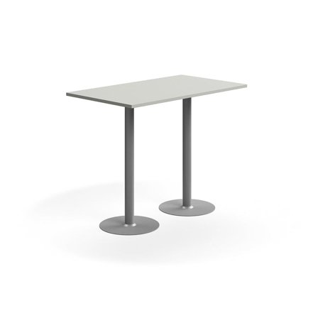 Bar table VERTICUS, 1400x800x1100 mm, light grey/silver