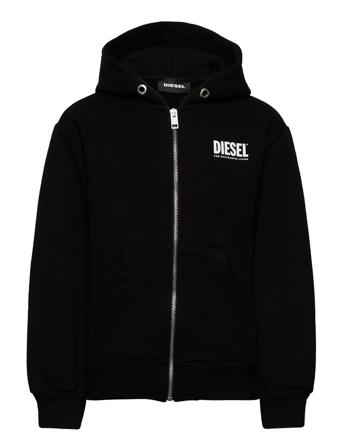 Sgirkhoodzip-Logo Over Sweat-Shirt Black Diesel