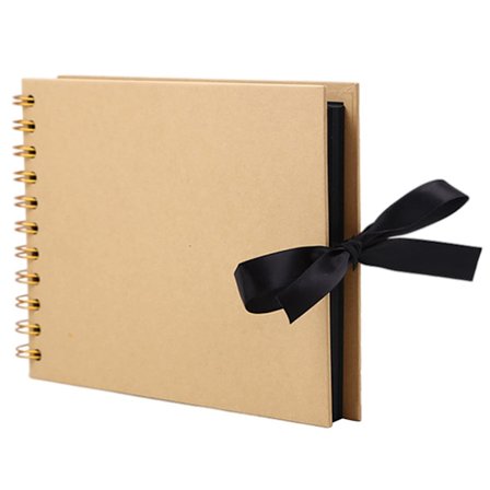 Skrapbok Diy Fotoalbum, A5 Minne Fotobok Diy Håndlaget Bånd Craft Papir Album, Diy Skrapbok Spiralalbum (gul)