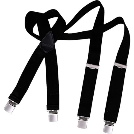 Herrhängslen 3,5 cm breda med 4 extra starka mattborstade clips i X-form