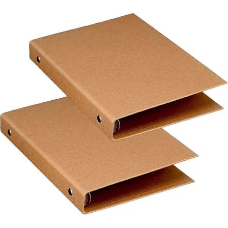 A5 6-rings pärm, A5 ringpärmmappar, A5 ringpärm 6 hål, Kraft a5-mappar för att lägga till broschyrer, omslag, scrapbookingpapper, lösa ark, 2 st