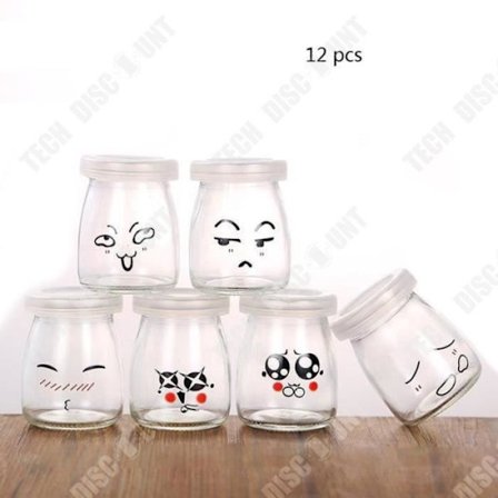 Yoghurtburkar - TD - 12 st - 150ml - Emotikon Dekor - Glasburk