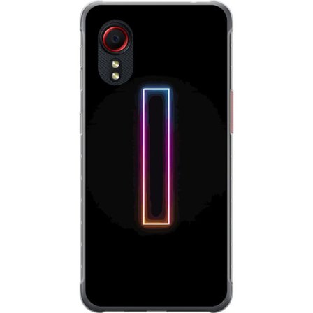 Yhteensopiva Puhelinkuori Samsung Samsung Galaxy Xcover 5 Minimalistinen neonkirjain I sateenkaaren väreissä tummaa taustaa vasten