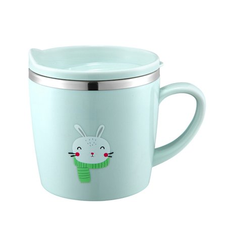 Baby Barn Rostfritt Stål Pipmugg Träningsmugg med Sugrör och Lock