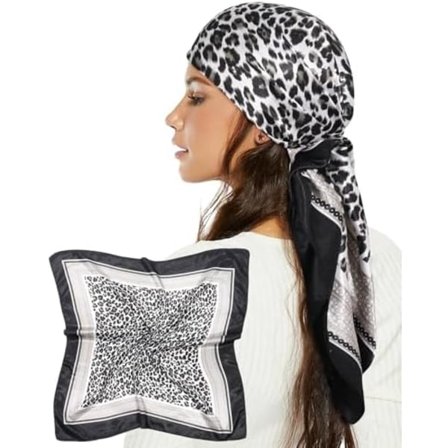 35" Sateng Skjerf for Kvinner Som Silkeskjerf Hårbånd Bandanas Kvinner Stort Firkantet Nakkeskjerf Hodeskjerf Hodeinnpakning