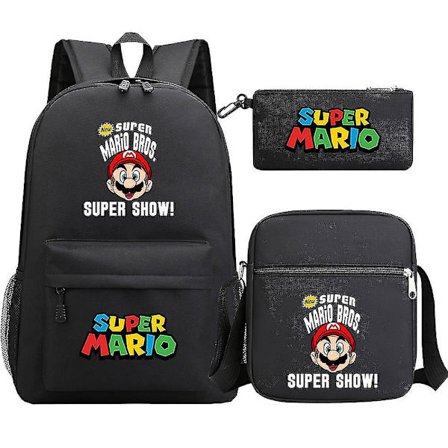 Super Mario Ryggsäck - Tonåringar, Flickor, Pojkar - Kawaii, Student - Vattentäta Skolväskor i Canvas - 3 st - Laptop Mochilas Rucksacks