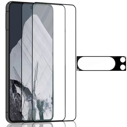 2-Pack GOOGLE PIXEL 8 PRO Näytönsuoja & 1-Pack linssinsuoja - Karkaistu Lasi 9H - Super laatu 3D