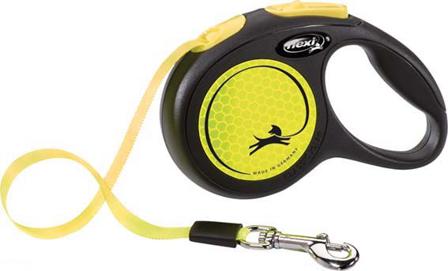 Flexi - New Neon kelatalutin XS - 3 m - Musta/Neonkeltainen