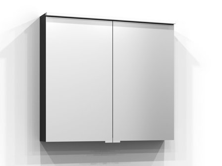 Svedbergs Sarek Spegelskåp med LED-belysning Svart Ask, Badrum