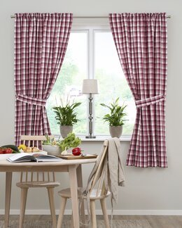 Kanalengde garnfarget rute Majvi 2-pk Rosa - 95x170 cm - Linea