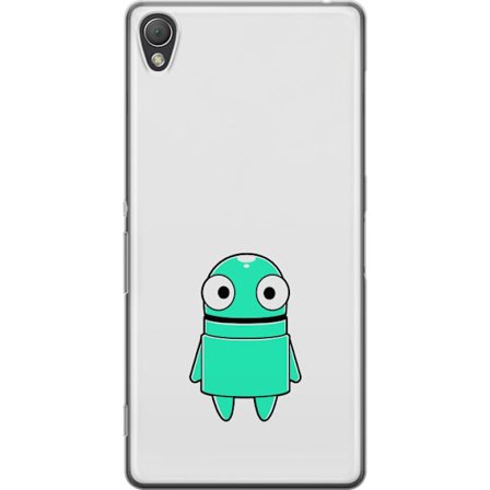 Yhteensopiva Puhelinkuori Sony Sony Xperia Z3 Turkoosi piirroshahmo isoilla silmillä ja iloisella persoonallisuudella yksinkertaisessa kuvituksessa