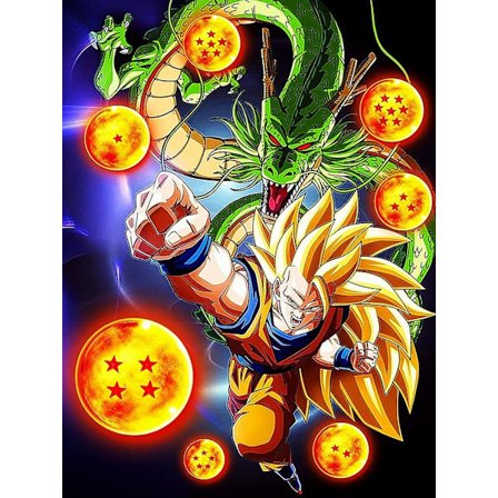 30x40cm Drager Diamantmaleri Kit til Voksne Anime 5D Fuld Rhinesten