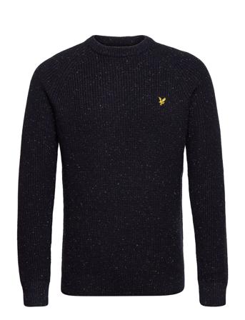 Flecked Fisherman Rib Jumper Black Lyle & Scott