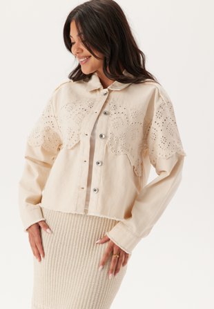 ONLY - Onlelena Crochet Jacket - Moonbeam - Kläder - - Bubbleroom