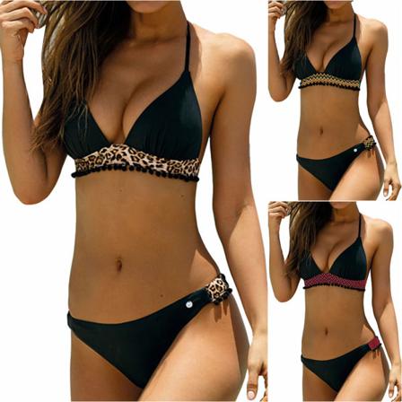Fringed Ball Split Baddräkt - Woman Vacation Bikini - Sexig -