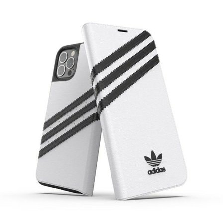Adidas iPhone 12/12 Pro Lompakkokotelo PU - Musta/Valkoinen