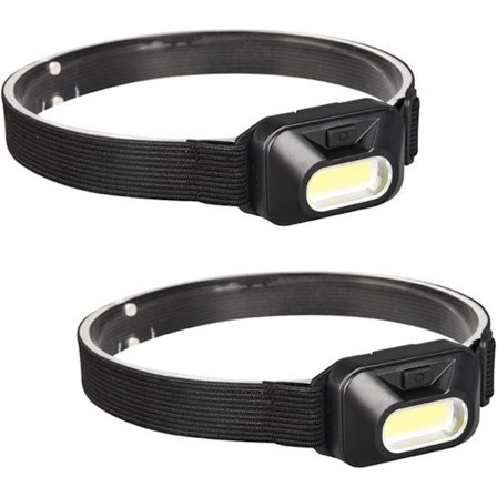 2 st Lättviktiga LED Pannlampor - Kraftfull Professionell Pannlampa för Vuxna och Barn, Mini COB AA Pannlampa