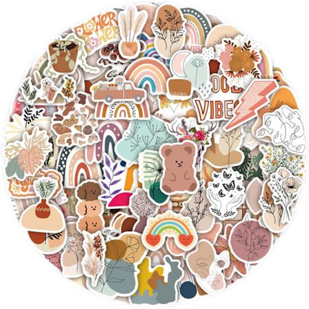 100 stk. klistermærker, æstetiske klistermærker, søde klistermærkepakker, vandtætte vinylklistermærker til vandflasker, scrapbooking, notesbog, bærbar