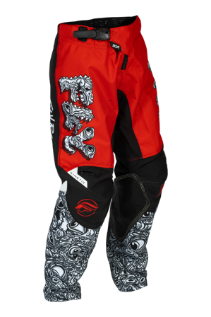 Pantaloni da Cross FLY Racing Kinetic Mutant V26 Bambino Rosso/Bianco/Nero 24